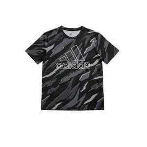 3/$20💥 adidas Boys Black & Gray Camo Print T-Shirt NWT Athleisure Soccer Medium